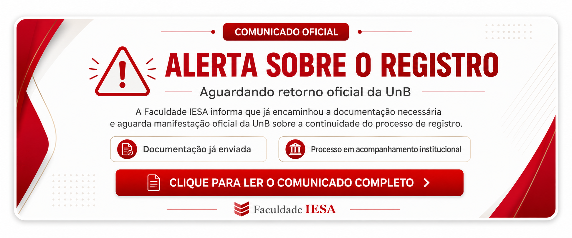 Imagem do comunicado